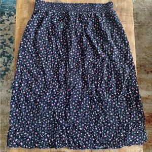 Black Floral Midi Skirt